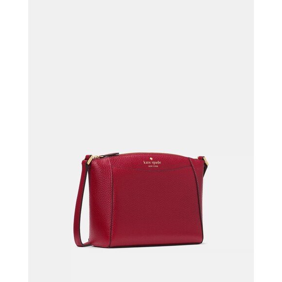 New Kate Spade Monica Pebbled Leather Crossbody Red Jam - Picture 5 of 5